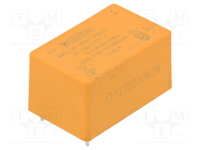 Converter: AC/DC; 10W; Uout: 3.3VDC; Iout: 2.6A; 74%; Mounting: PCB