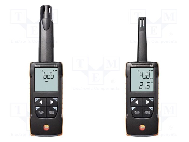 Meter: thermo-hygrometer; 0÷10000ppm (CO2); -20÷60°C; 0÷100%RH