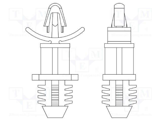 PCB distance; polyamide 66; L: 6.4mm; Colour: natural; UL94V-2