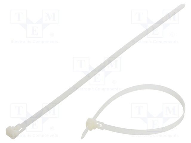 Cable tie; multi use; L: 300mm; W: 7.6mm; polyamide; 222N; natural