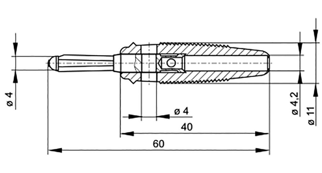 Connector: 4mm banana; plug; 30A; 60VDC; white; 3mΩ; 2.5mm2