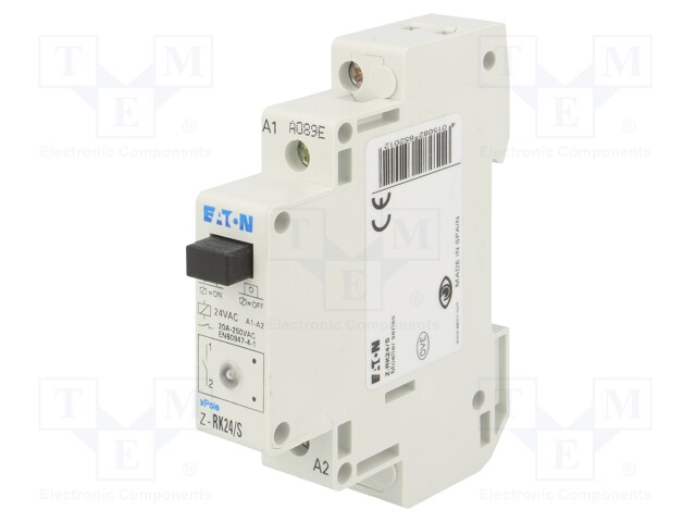 Relay: installation; monostable; NO; Ucoil: 24VAC; 17.5x90x60mm