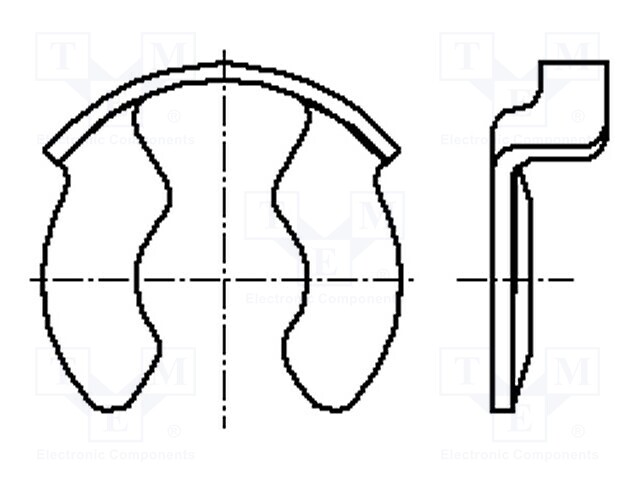 Protective ring; spring steel; Shaft dia: 4mm; BN: 13194; D: 0.4mm