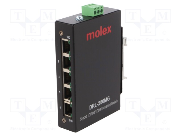 Switch Ethernet; unmanaged; Number of ports: 5; 9÷48VDC; DIN; RJ45