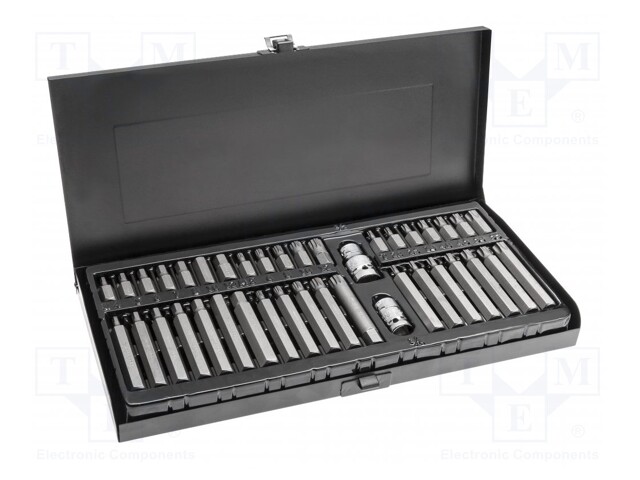 Kit: screwdriver bits; hex key,spline (12-angles),Torx®; 40pcs.