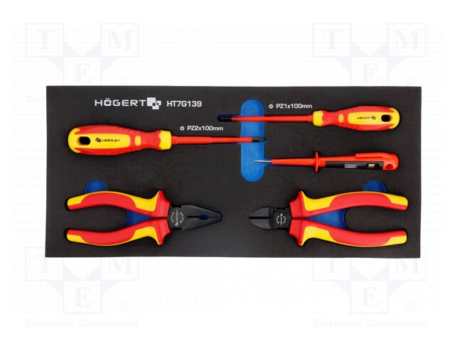 Kit: screwdrivers; insulated; in a foam tray; 5pcs.