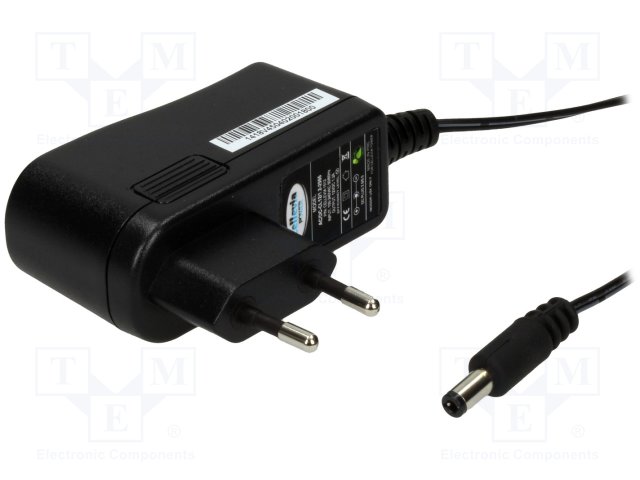 Power supply: switched-mode; 12VDC; 1.2A; Out: 5,5/2,5; 14.4W; 75%