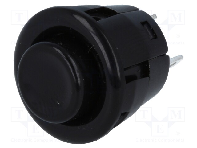 Switch: push-button; Pos: 2; SPST-NO; 3A/125VAC; black; none; 1kV