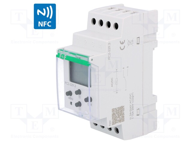 Programmable time switch; Range: 1 year; SPDT; 24÷264VAC; DIN