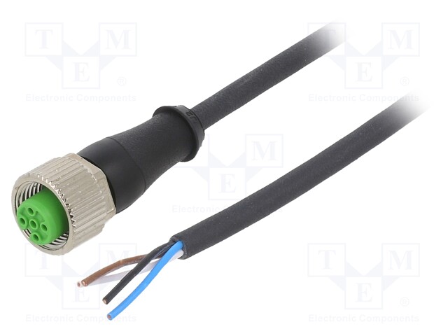 Connection lead; M12; PIN: 4; 10m; 4A; Series: 7000; Colour: black