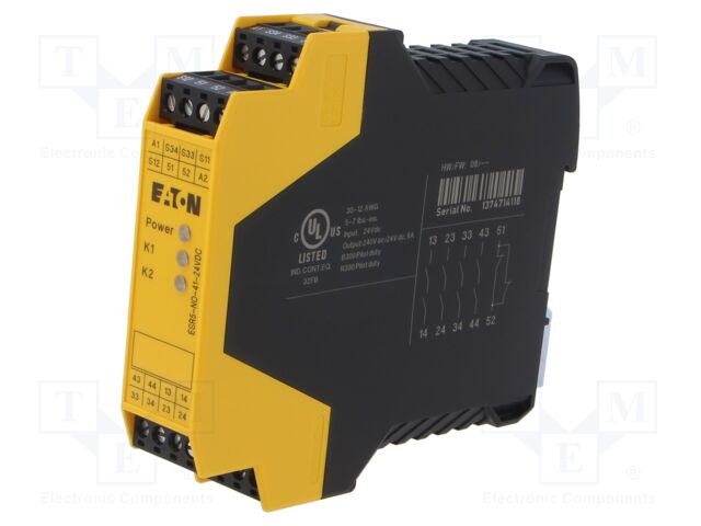 Module: safety relay; 24VDC; IN: 4; for DIN rail mounting; ESR5