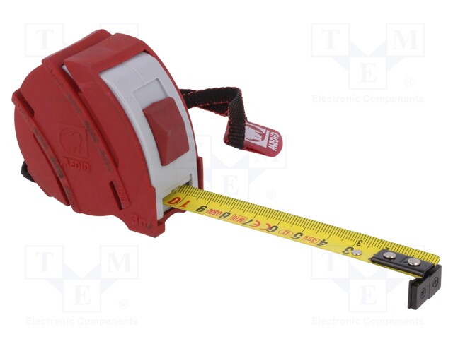 Measuring tape; L: 3m; Width: 19mm; Enclos.mat: ABS,rubber