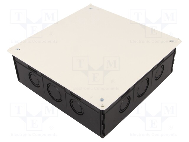 Enclosure: back box; X: 200mm; Y: 200mm; Z: 65mm; plaster embedded