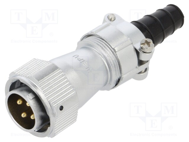 WY20; plug; female; PIN: 4; IP65; 25A; soldering; for cable; 500V