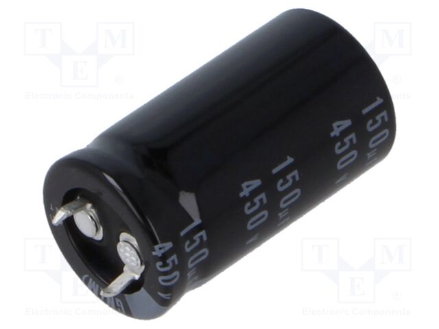 Capacitor: electrolytic; SNAP-IN; 150uF; 450VDC; Ø22x40mm; ±20%