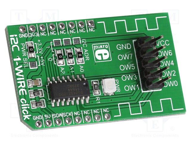 Click board; converter; 1-wire,I2C; DS2482-800; 3.3/5VDC