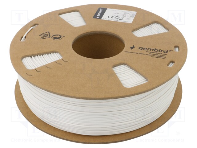 Filament: ASA; 1.75mm; white; 230÷250°C; 1kg; Table temp: 80÷120°C