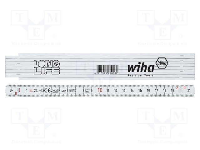 Folding ruler; L: 2m; Width: 15mm; Colour: yellow