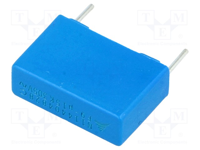 Capacitor: polypropylene; X2; 150nF; 15mm; ±10%; 6x12x18mm; 305VAC