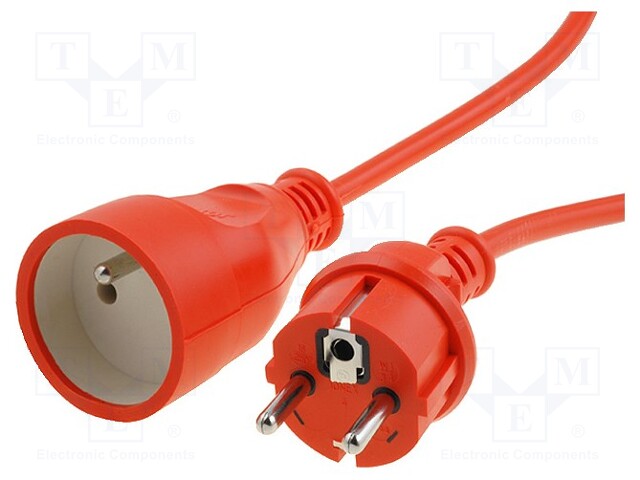 Extension lead; Sockets: 1; PVC; orange; 3x1,5mm2; 30m; 10A