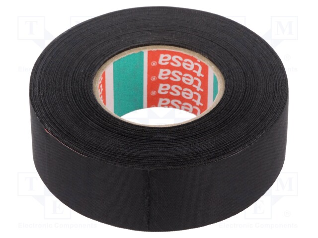 Fabric tape; PET wool; W: 25mm; L: 25m; black