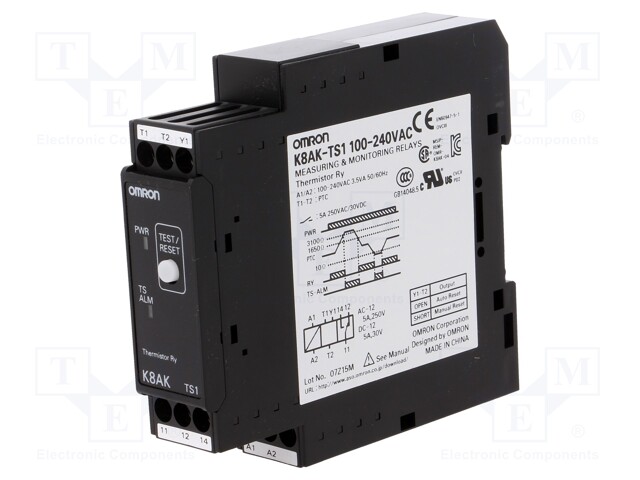 Module: temperature monitoring relay; 100÷240VAC; DIN; SPDT; IP20