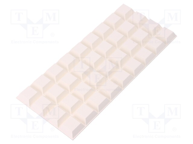 Self-adhesive foot; H: 7.6mm; white; polyurethane