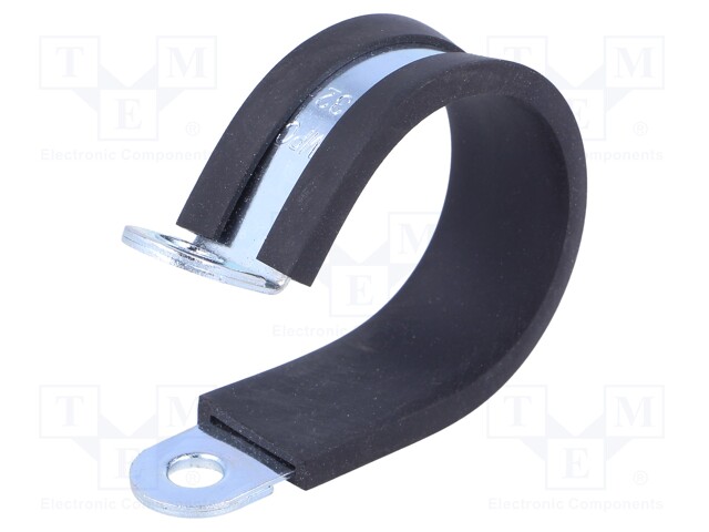 Fixing clamp; ØBundle : 32mm; W: 15mm; steel; Cover material: EPDM