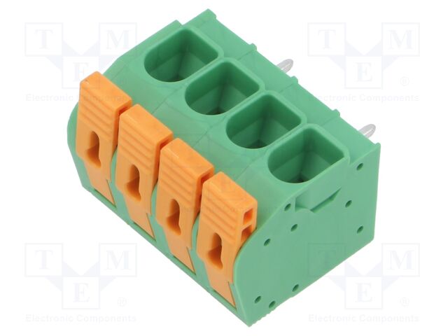 PCB terminal block; 7.5mm; ways: 4; angled 90°; terminal; on PCBs