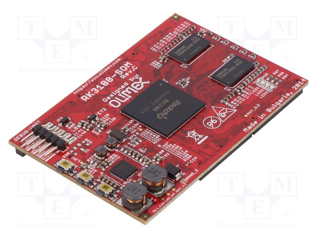 Module: SOM; RAM: 1GB; Flash: 4GB; RK3188 Quad Core; 81x56mm