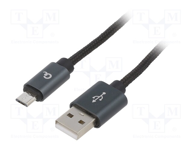 Cable; USB 2.0; USB A plug,USB B micro plug; gold-plated; 1.8m