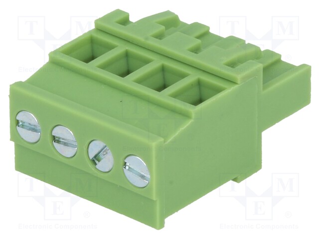 Pluggable terminal block; 5mm; ways: 4; angled 90°; plug; female