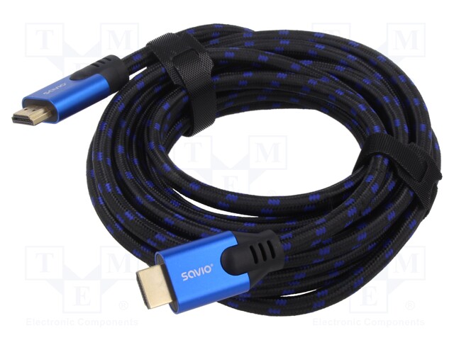 Cable; HDMI 2.1; HDMI plug,both sides; textile; 5m; black