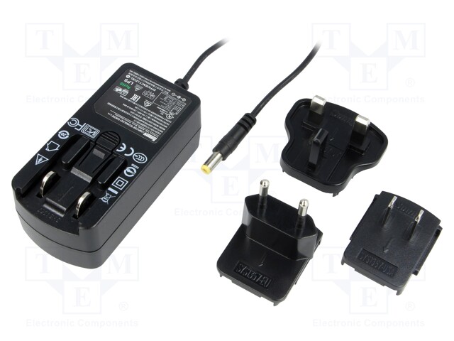 Power supply: switched-mode; 12VDC; 2A; Out: 5,5/2,1; 24W; 0÷40°C