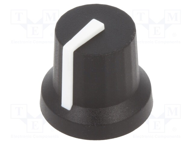 Knob; with pointer; rubber,plastic; Shaft d: 6mm; Ø16.8x14.5mm