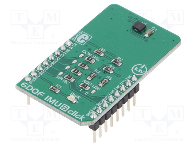 Click board; motion sensor,gyroscope; I2C,SPI; ISM330DLC; 3.3VDC