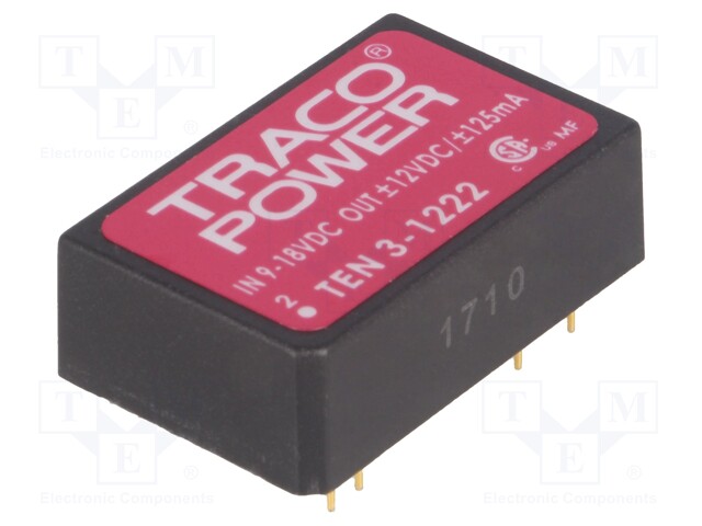 Converter: DC/DC; 3W; Uin: 9÷18V; Uout: 12VDC; Uout2: -12VDC; DIP24