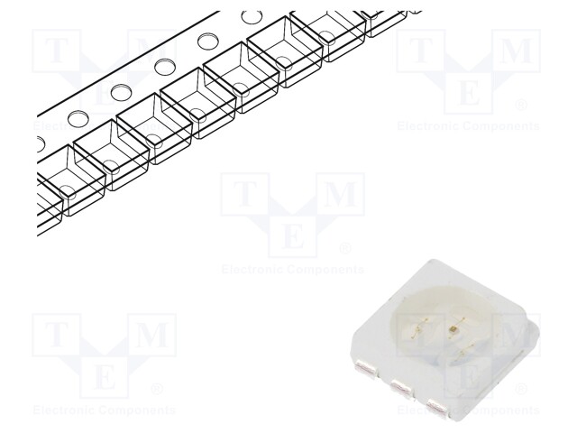 LED; SMD; 5050,PLCC6; RGB; 5.4x4.95x1.6mm; 120°; 20mA