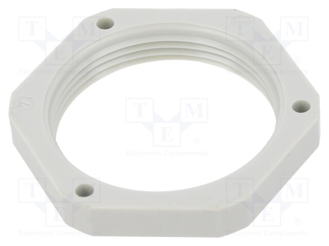 Nut; PG29; polystyrene; D: 7mm; Spanner: 46mm; light grey