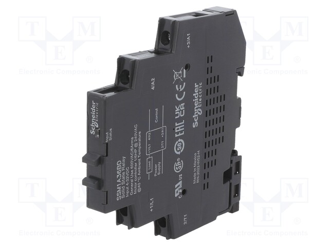 Relay: solid state; Ucntrl: 4÷32VDC; 6A; 48÷600VAC; DIN; 12mm; IP20