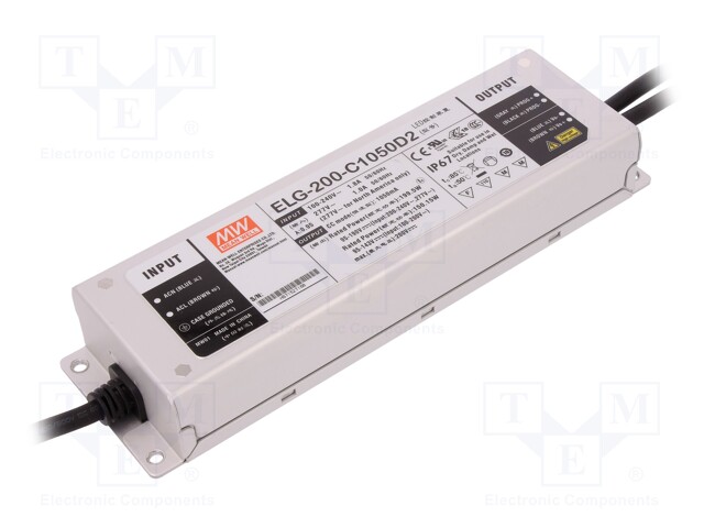 Power supply: switched-mode; LED; 199.5W; 95÷190VDC; 1.05A; IP67