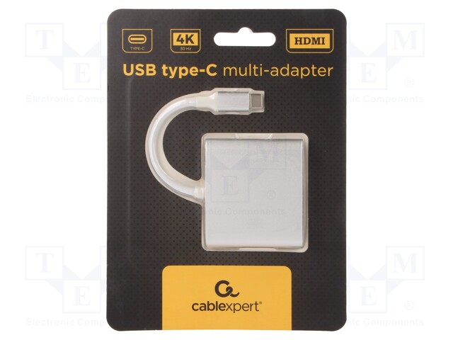 Adapter; HDMI 1.4,USB 3.0,USB 3.1; 0.075m; Colour: silver