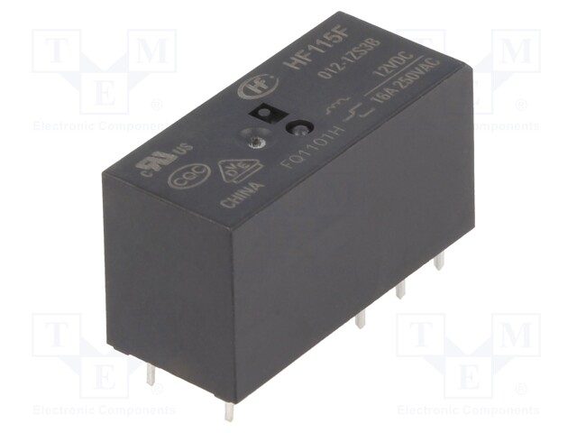 Relay: electromagnetic; SPDT; Ucoil: 12VDC; 16A/250VAC; 16A/24VDC