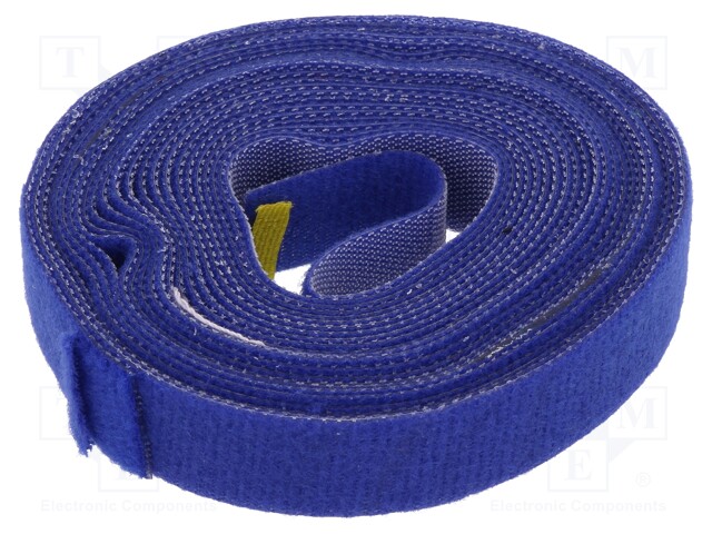 Velcro tie; L: 4m; W: 16mm; blue; Package: reel