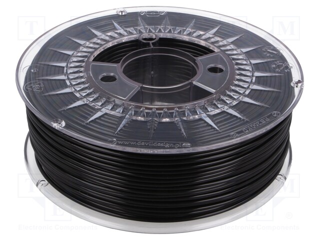 Filament: PLA; 2.85mm; black; 200÷235°C; 1kg; ±0,05mm