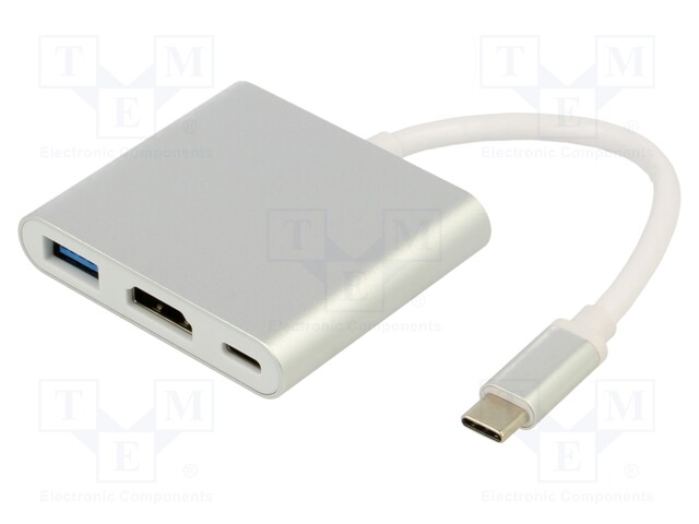 Adapter; USB 3.0,USB 3.1; nickel plated; 0.1m; white; 5Gbps; white