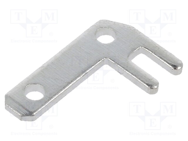 Terminal: flat; 2.8mm; 0.8mm; male; THT; brass; tinned; angled 90°