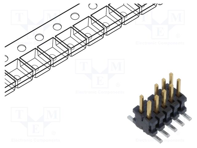 Connector: pin strips; male; PIN: 10; 1.27mm; gold-plated; SMT; reel