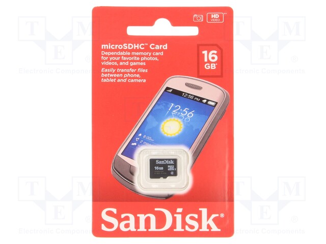 Memory card; SD HC Micro; 16GB; Class 4