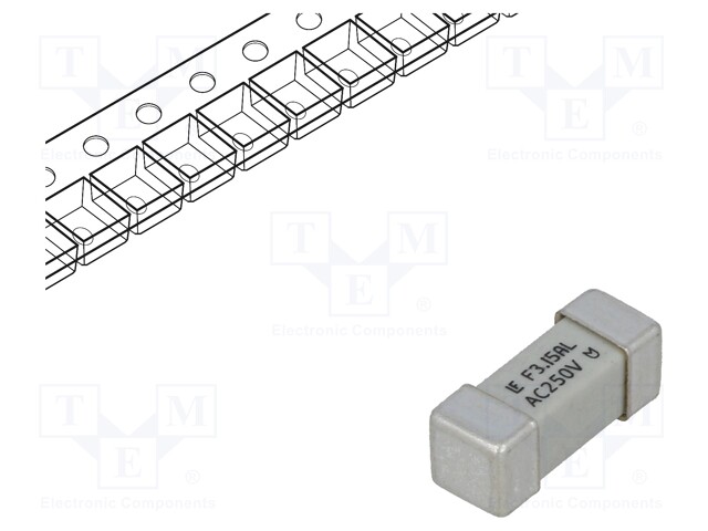 Fuse: fuse; quick blow; 3.15A; 250VAC; SMD; ceramic; 464